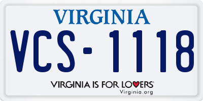 VA license plate VCS1118
