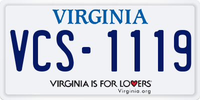 VA license plate VCS1119