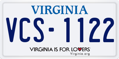 VA license plate VCS1122