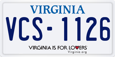 VA license plate VCS1126
