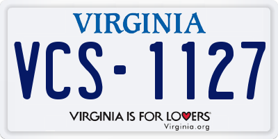 VA license plate VCS1127