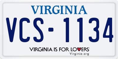 VA license plate VCS1134