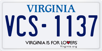 VA license plate VCS1137