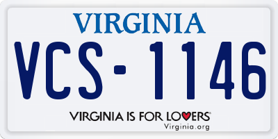 VA license plate VCS1146