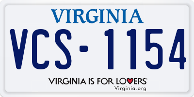 VA license plate VCS1154