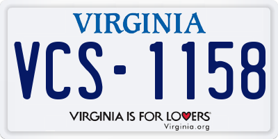 VA license plate VCS1158