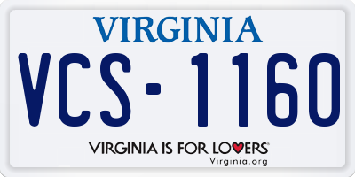 VA license plate VCS1160