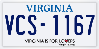 VA license plate VCS1167