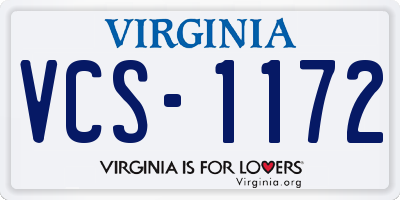 VA license plate VCS1172