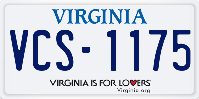 VA license plate VCS1175
