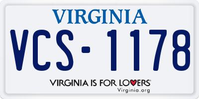 VA license plate VCS1178