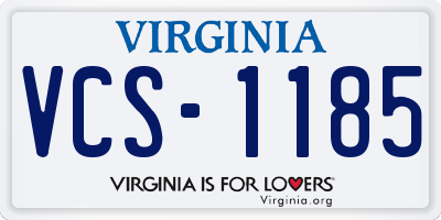 VA license plate VCS1185