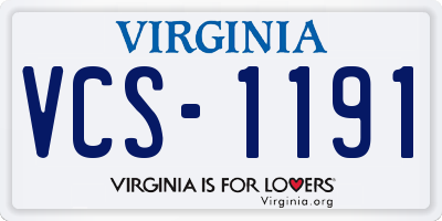 VA license plate VCS1191