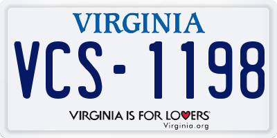 VA license plate VCS1198