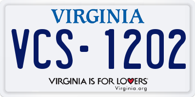 VA license plate VCS1202