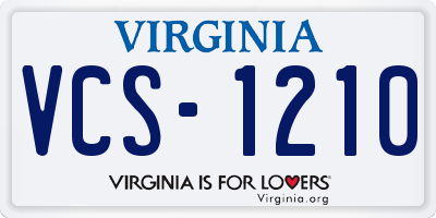 VA license plate VCS1210