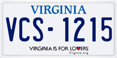 VA license plate VCS1215