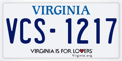 VA license plate VCS1217