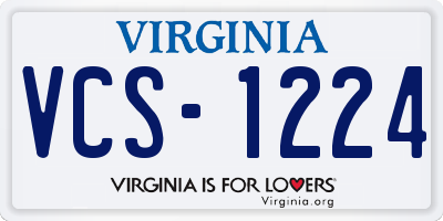 VA license plate VCS1224