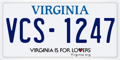 VA license plate VCS1247