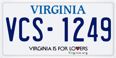 VA license plate VCS1249