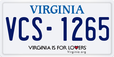 VA license plate VCS1265