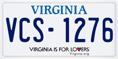 VA license plate VCS1276