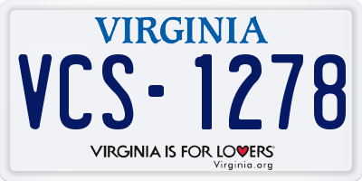 VA license plate VCS1278