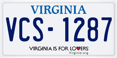 VA license plate VCS1287