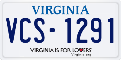VA license plate VCS1291