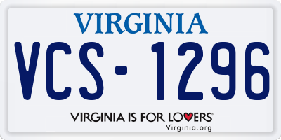 VA license plate VCS1296