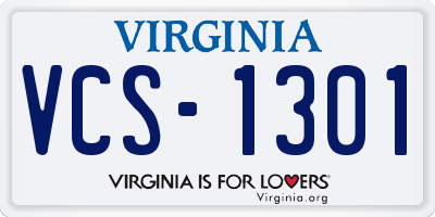VA license plate VCS1301