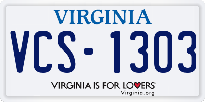 VA license plate VCS1303
