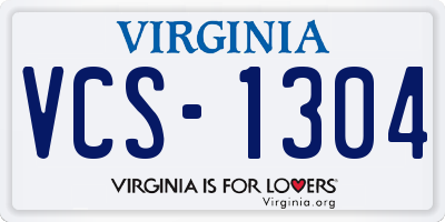 VA license plate VCS1304