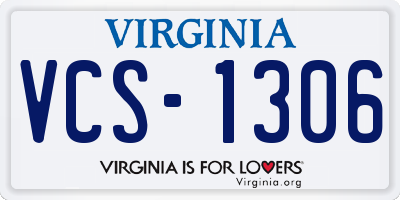 VA license plate VCS1306