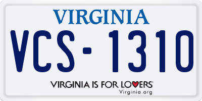 VA license plate VCS1310