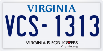 VA license plate VCS1313