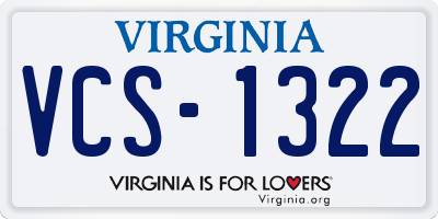 VA license plate VCS1322