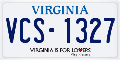VA license plate VCS1327