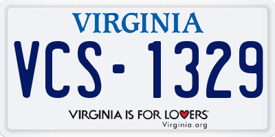 VA license plate VCS1329