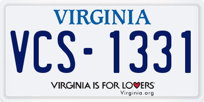 VA license plate VCS1331