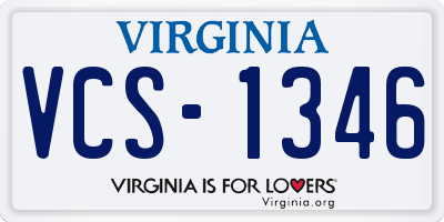 VA license plate VCS1346