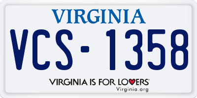 VA license plate VCS1358
