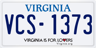 VA license plate VCS1373