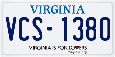 VA license plate VCS1380