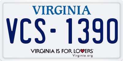VA license plate VCS1390