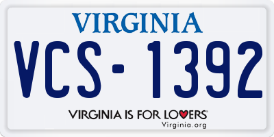 VA license plate VCS1392