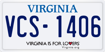 VA license plate VCS1406