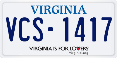 VA license plate VCS1417