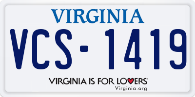 VA license plate VCS1419